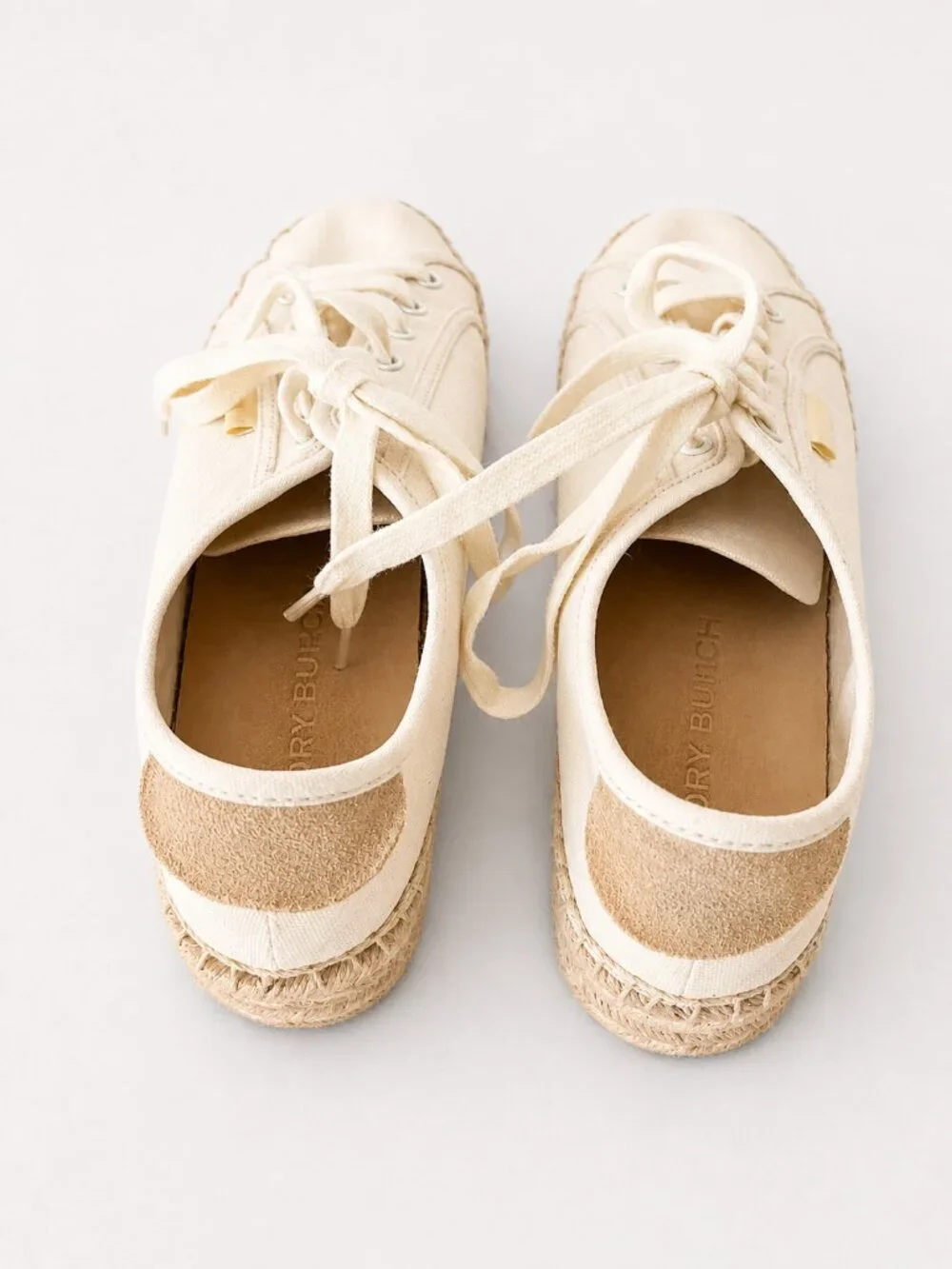 Tory Burch Seaside Oxford Espadrille Canvas Platform Sneakers 9.5